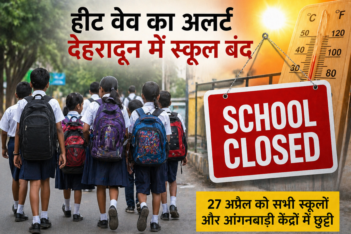 देहरादून में हीट वेव का असर: 27 अप्रैल को स्कूल और आंगनबाड़ी केंद्र रहेंगे बंद