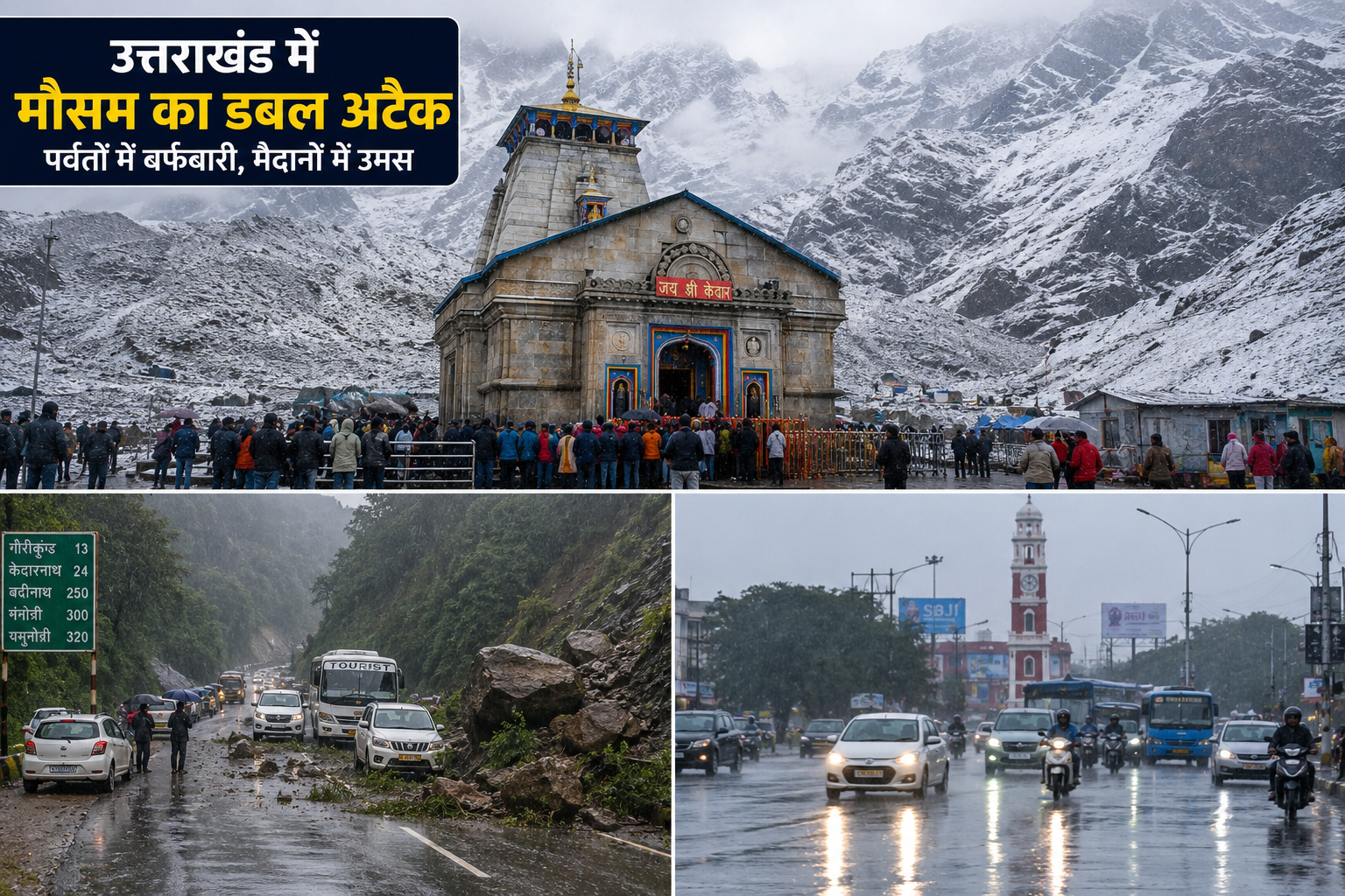 उत्तराखंड में मौसम का डबल अटैक, पर्वतीय जिलों में ऑरेंज अलर्ट; चारधाम यात्रियों को सतर्क रहने की सलाह