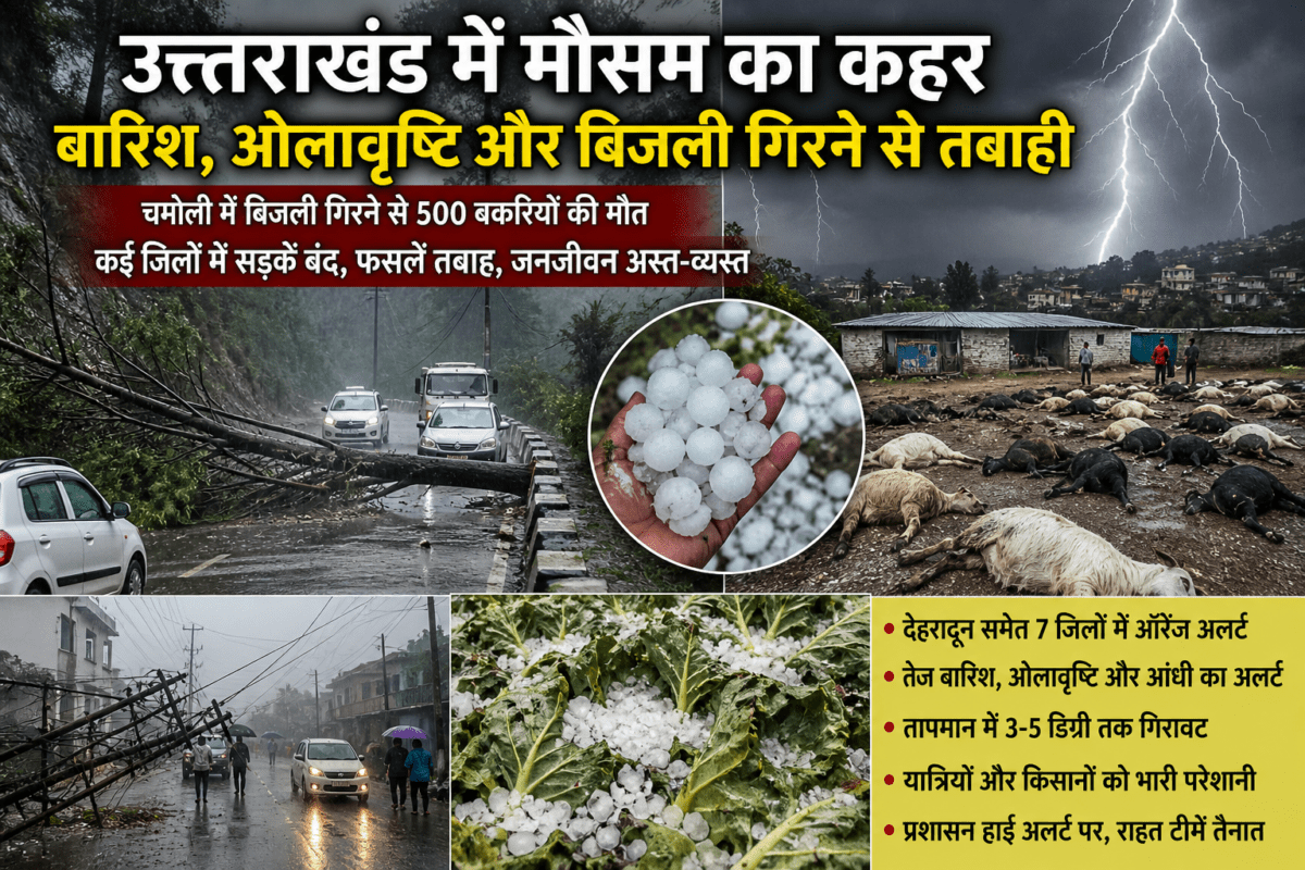 उत्तराखंड में मौसम का कहर: 5 मई को बारिश, ओलावृष्टि और बिजली गिरने से जनजीवन बुरी तरह प्रभावित