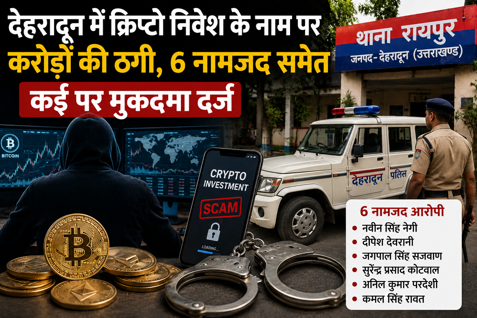 देहरादून में क्रिप्टो निवेश के नाम पर करोड़ों की ठगी, 6 नामजद समेत कई पर मुकदमा दर्ज