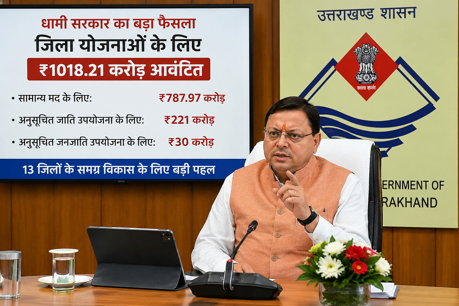 धामी सरकार ने जिला योजनाओं के लिए जारी किए ₹1018 करोड़, विकास कार्यों को मिलेगी नई रफ्तार