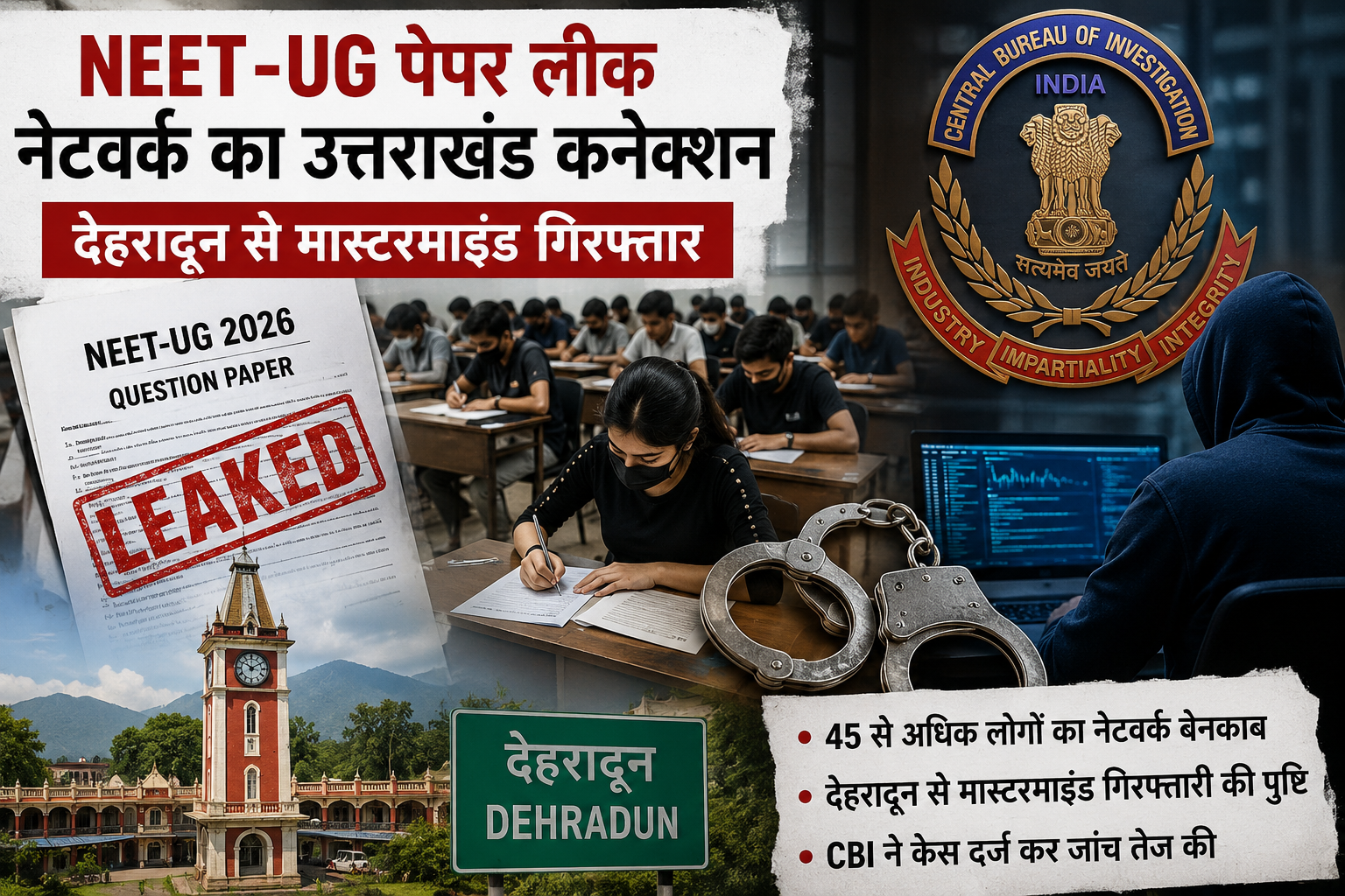 NEET-UG पेपर लीक नेटवर्क में उत्तराखंड कनेक्शन, देहरादून से मास्टरमाइंड गिरफ्तारी की पुष्टि