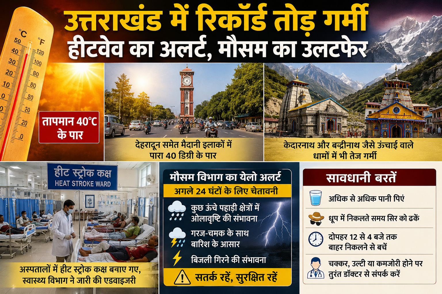 उत्तराखंड में रिकॉर्ड तोड़ गर्मी, हीटवेव का कहर और मौसम का अलर्ट