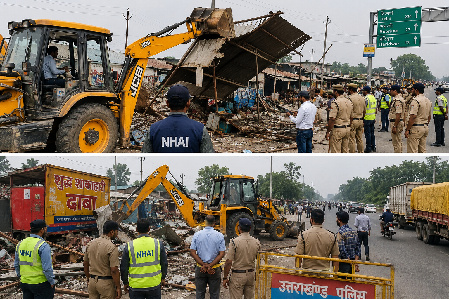 कांवड़ यात्रा से पहले हाईवे पर चला बुलडोजर, 225 से अधिक अवैध कब्जों पर प्रशासन की बड़ी कार्रवाई