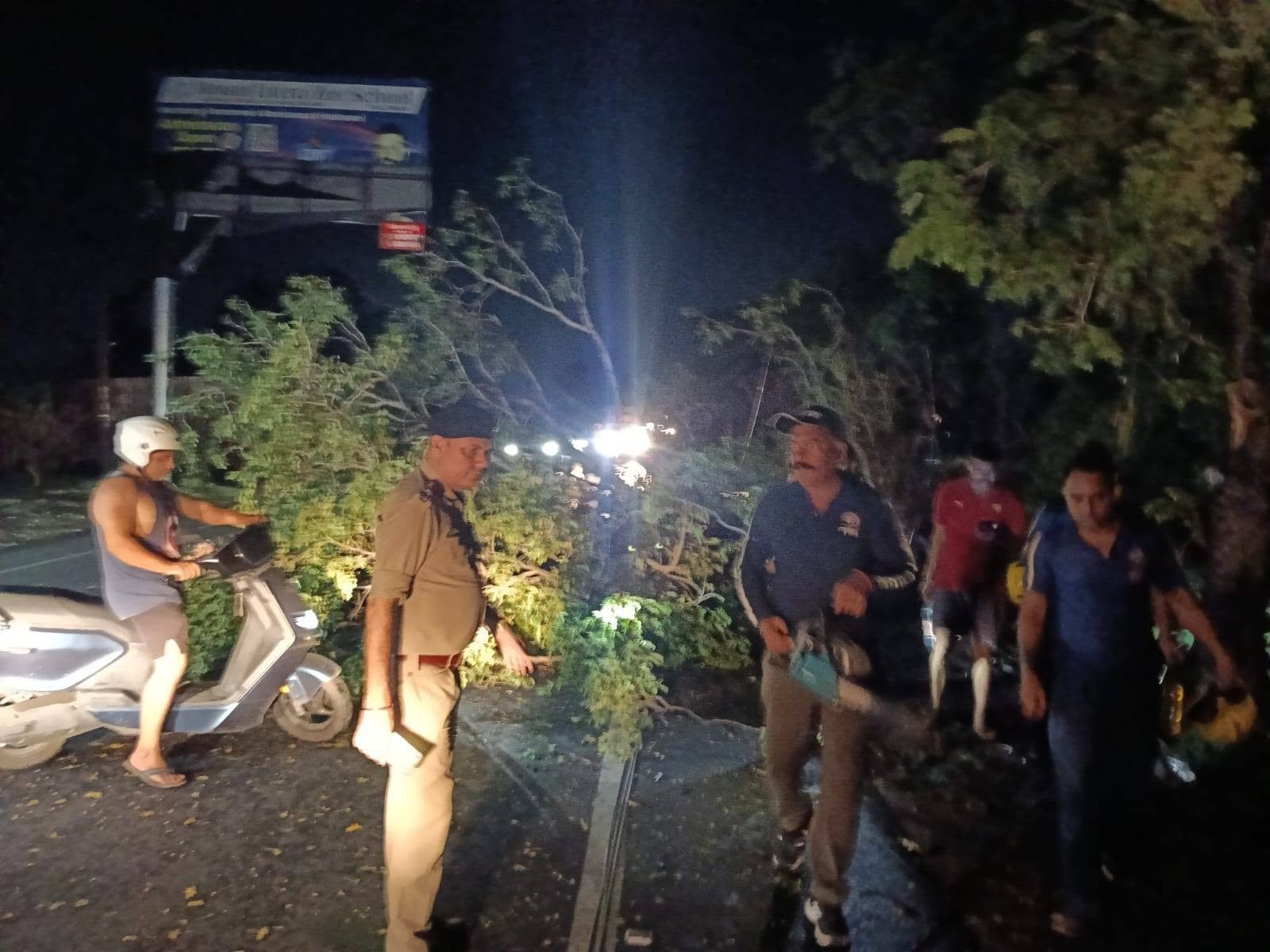 तेज आंधी से पेड़ गिरा, हल्द्वानी–काठगोदाम हाईवे पर यातायात बाधित, पुलिस–फायर ब्रिगेड ने संभाली स्थिति