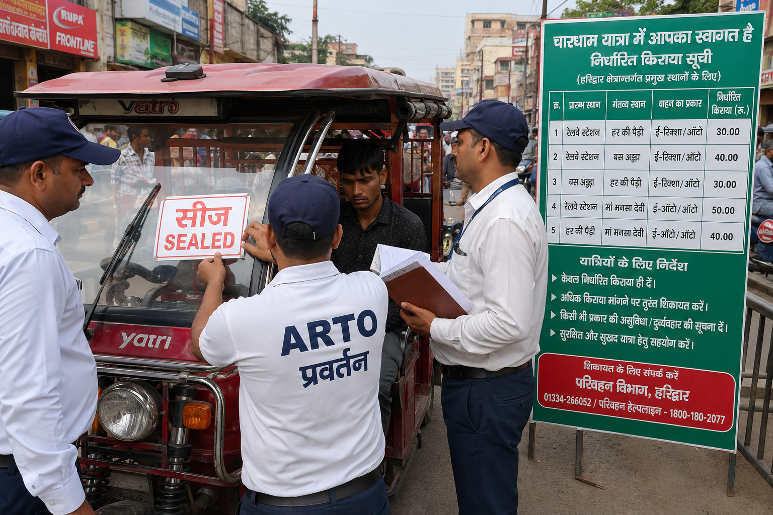 चारधाम यात्रियों से ओवरचार्जिंग पर परिवहन विभाग सख्त, 3 ई-रिक्शा सीज