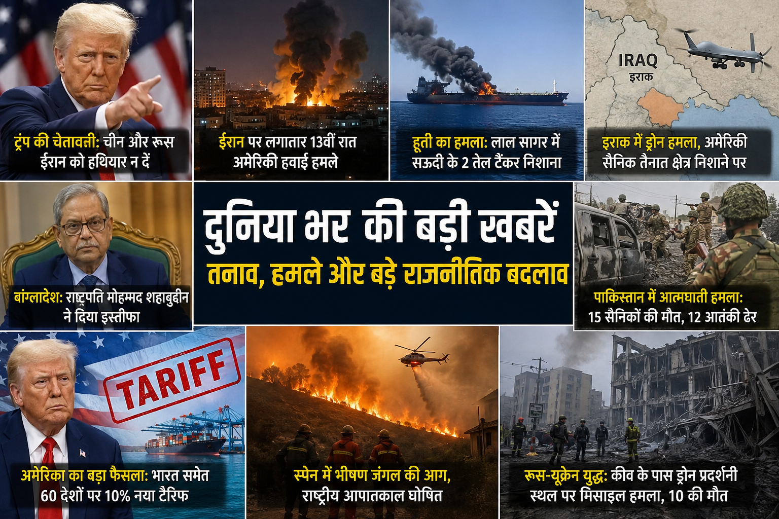 अंतरराष्ट्रीय समाचार: दुनिया भर में बढ़ा तनाव, कई देशों में बड़े घटनाक्रम