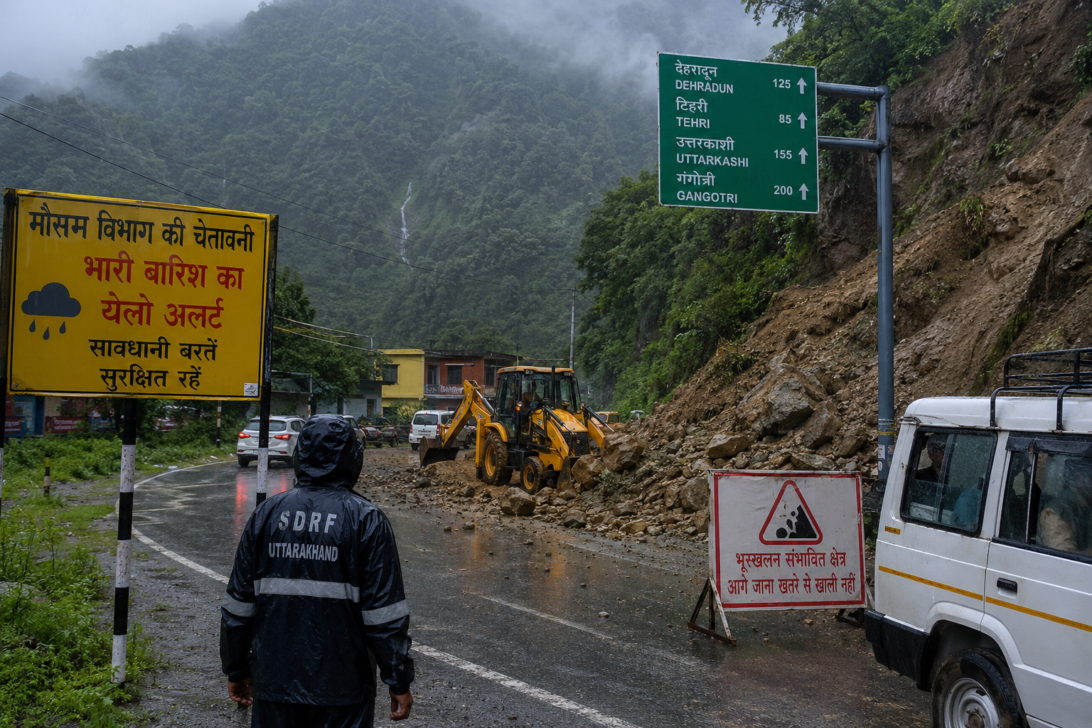 उत्तराखंड में मानसून का कहर: 8 जिलों में भारी बारिश का येलो अलर्ट, भूस्खलन का बढ़ा खतरा