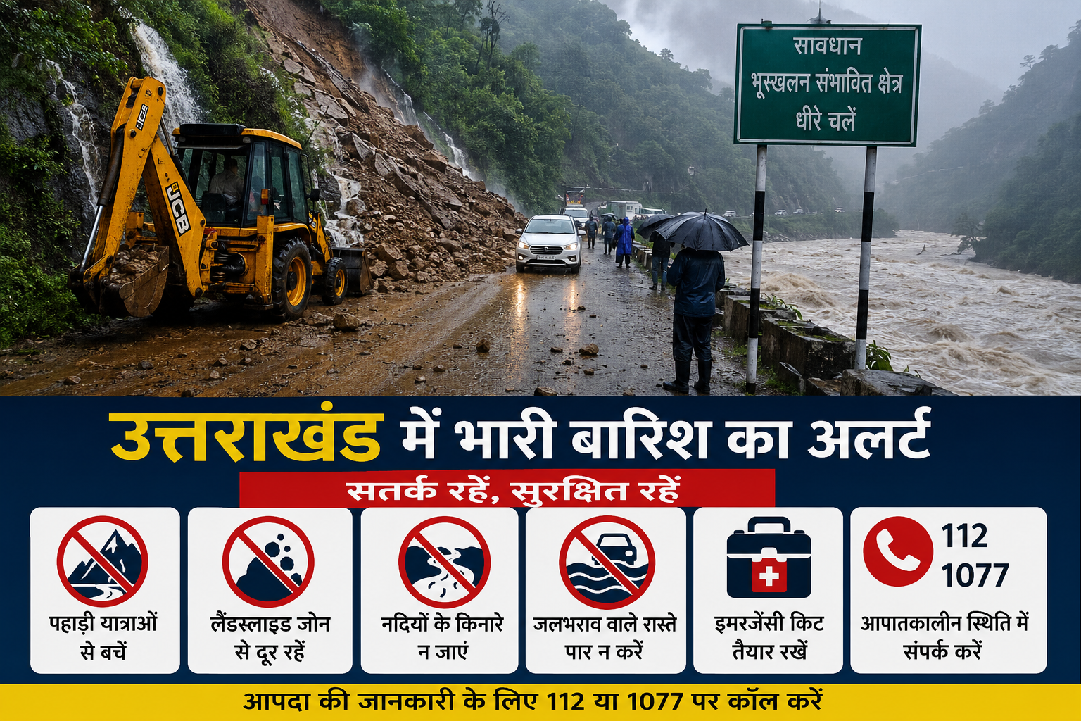 उत्तराखंड में भारी बारिश का कहर: प्रशासन ने जारी की एडवाइजरी, इन सावधानियों का रखें विशेष ध्यान