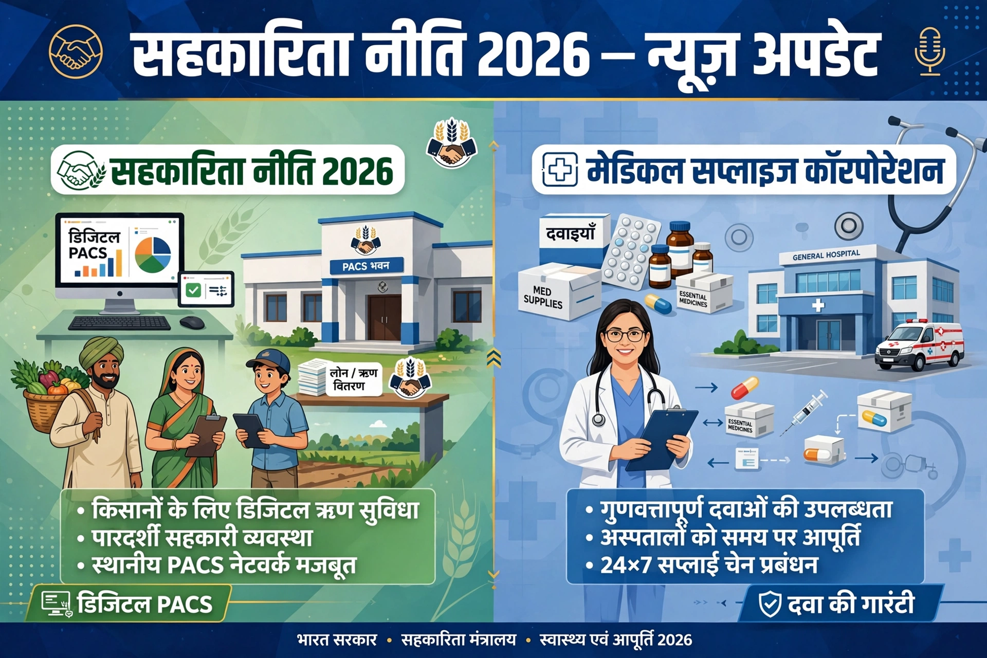 मरीज को सीधा फायदा: सरकारी अस्पताल में 90% दवाएं फ्री मिलना सुनिश्चित। बाहर से महंगी दवा खरीदने की मजबूरी खत्म। नकली और घटिया दवा पर रोक, क्योंकि क्वालिटी टेस्ट सेंट्रल लैब में होगा।