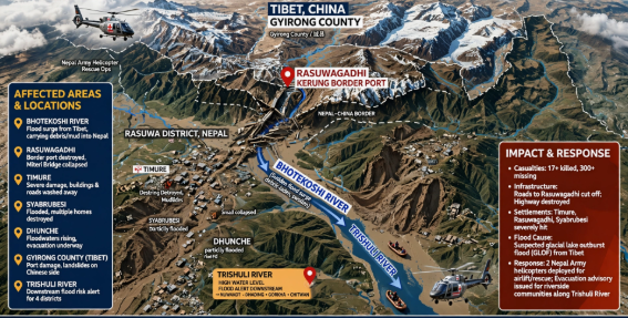 Nepal-Tibet Border Flood Disaster: नेपाल-चीन सीमा पर बाढ़ की तबाही, Bhotekoshi में Second Flood का खतरा, 2500 से ज्यादा लापता, 320 Indians शामिल