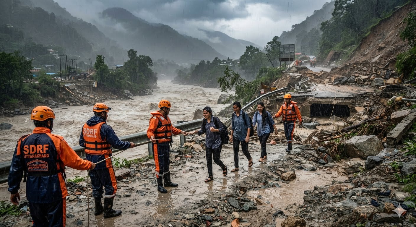उत्तराखंड में बारिश का कहर: 124 से ज्यादा सड़कें बंद, नदियां उफान पर; SDRF ने 6 छात्रों को किया रेस्क्यू