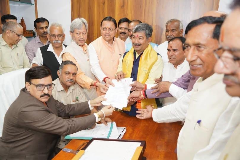 राज्यसभा चुनाव: BJP प्रत्याशी दिनेश आर्य ने दाखिल किया नामांकन, सीएम धामी समेत कई नेता रहे मौजूद