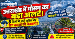 उत्तराखंड में मौसम का बड़ा अलर्ट, 8 जिलों में भारी बारिश और तेज हवाओं की चेतावनी